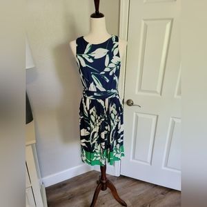 NWOT Eliza J Sleeveless Belted Dress with Keyhole Back Size 10